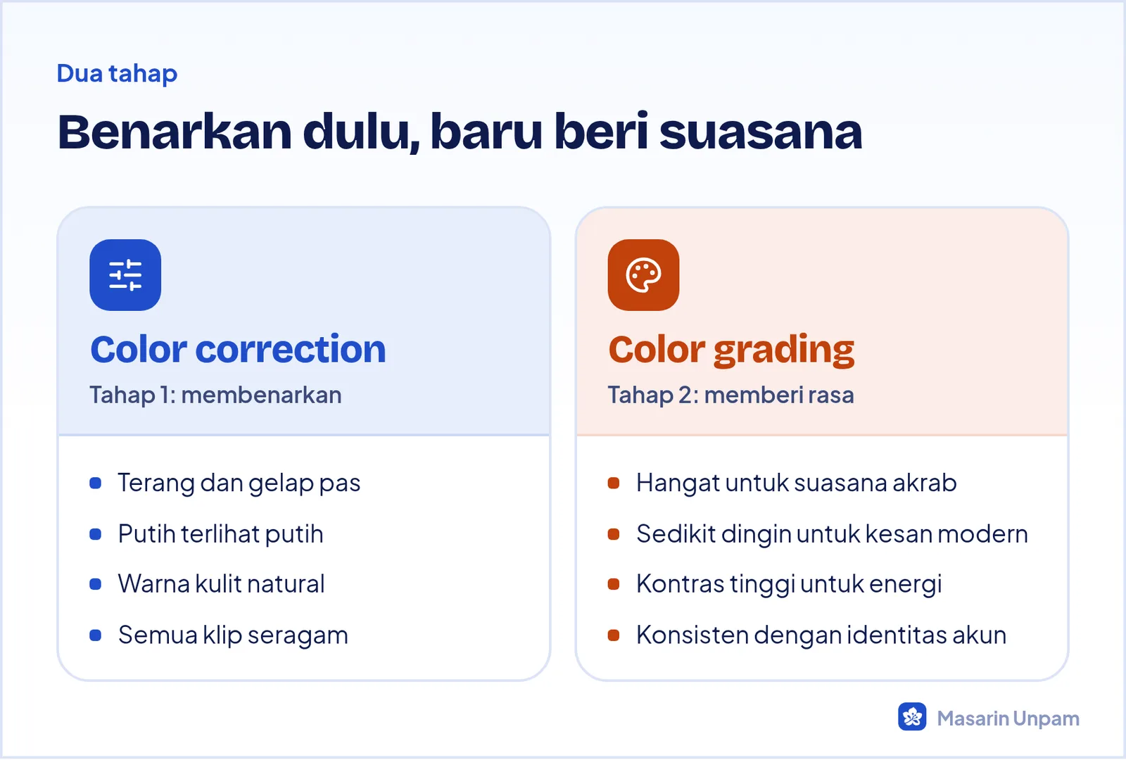 Perbedaan color correction dan color grading dalam editing video
