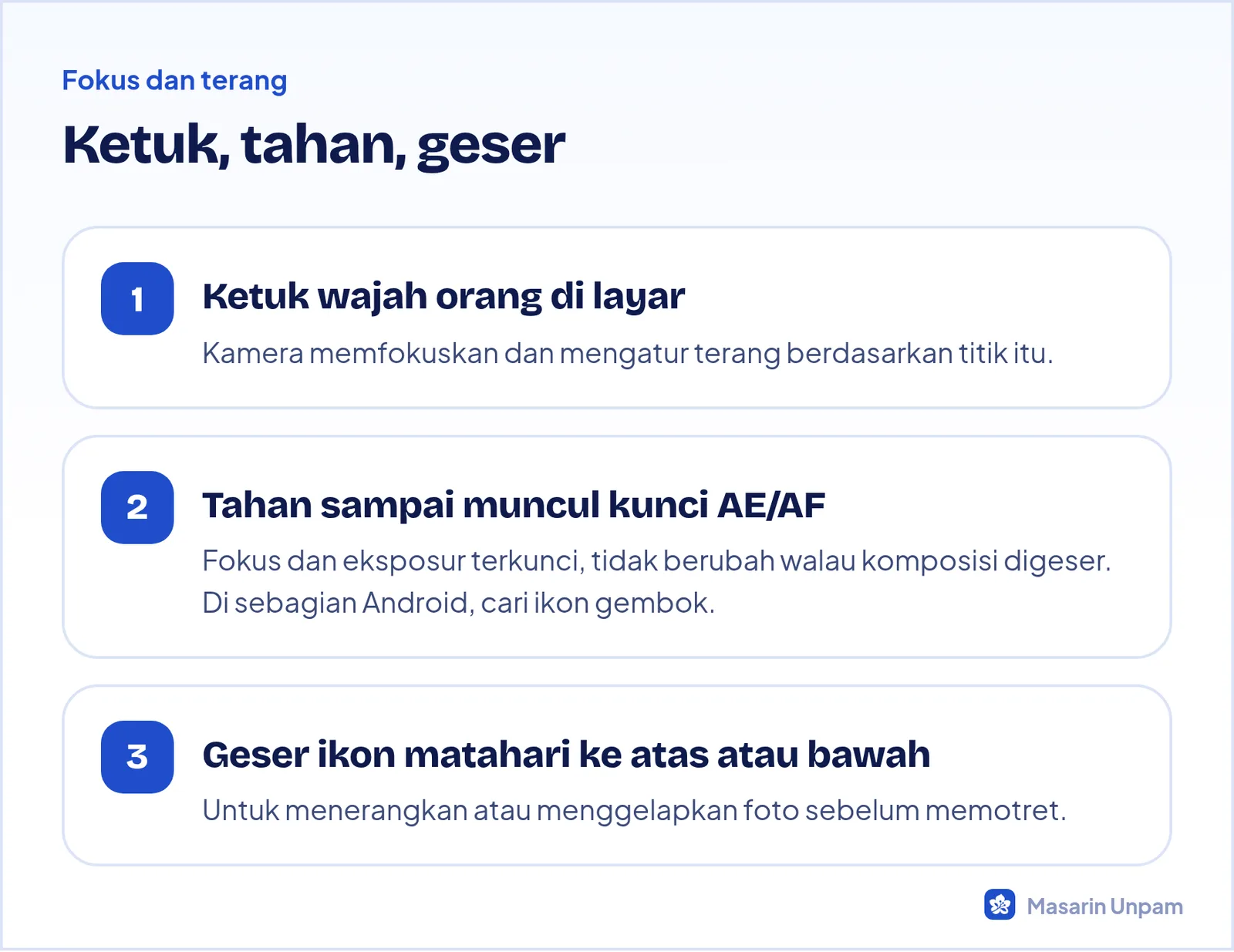 Langkah mengunci fokus dan eksposur di kamera ponsel
